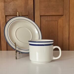 Vintage Elegance Collection “Mariner Blue” Cup & Saucer Set, Service for 1
